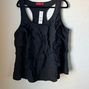 5/$25 Black Layered Ruffle Black Tank